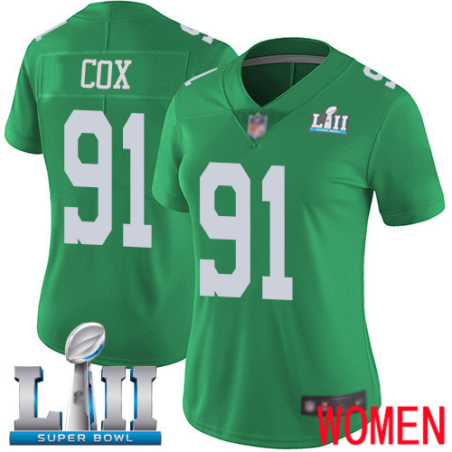 Women Philadelphia Eagles 91 Fletcher Cox Limited Green Rush Vapor Untouchable NFL Jersey Super Bowl LII